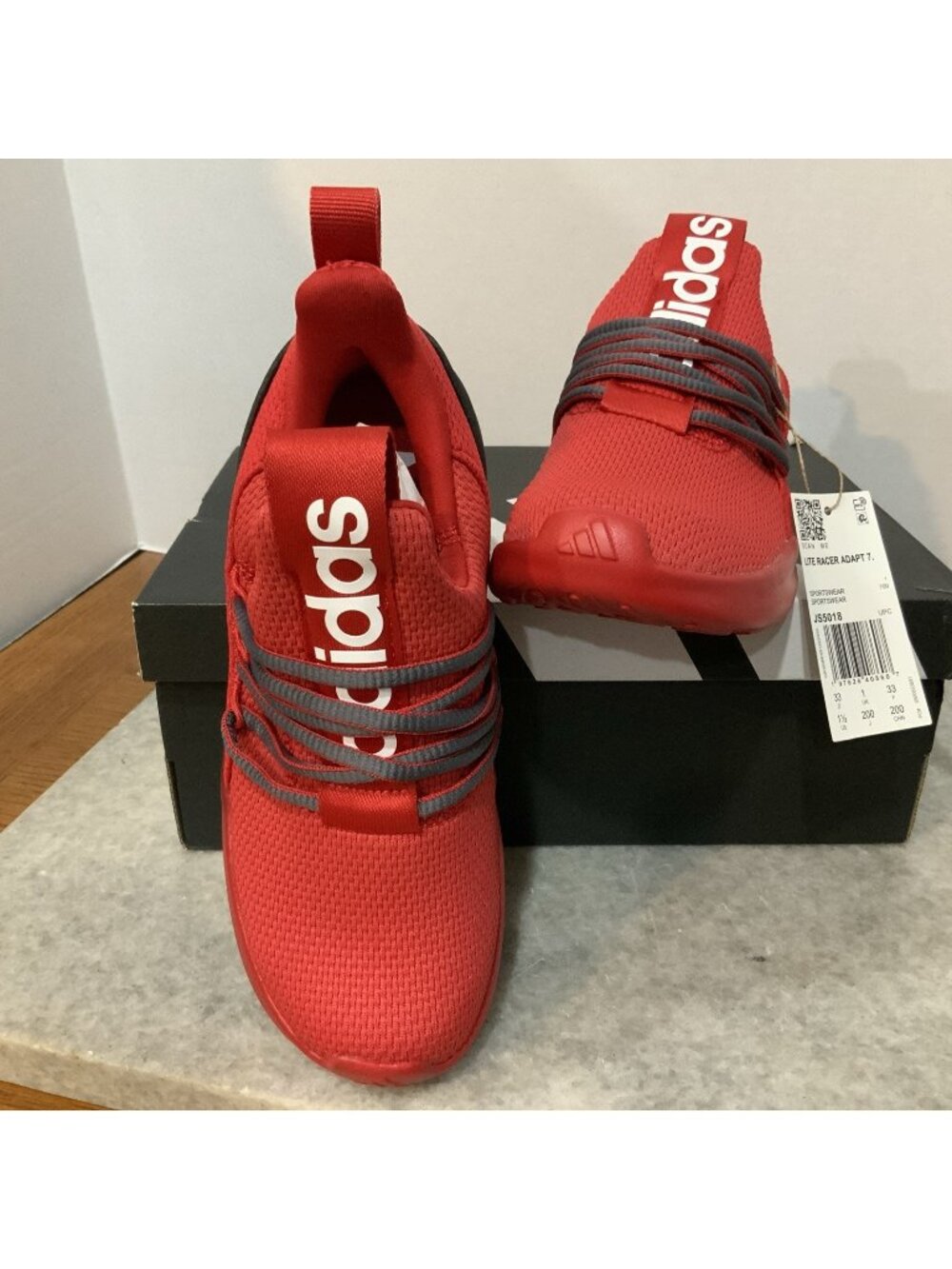 Adidas Lite Racer Adapt 7.0 Kids Red US Size 1.5